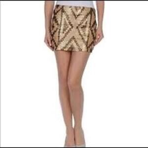 Haute Hippie Taupe Matte Sequin Mini Skirt NWOT Size Small